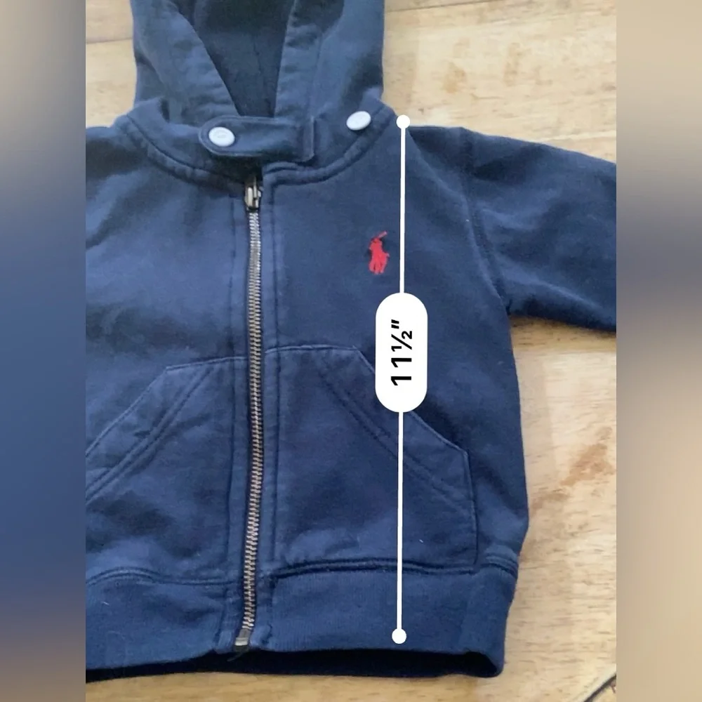 Vintage Polo‎ by Ralph Lauren Infant Size Medium Navy Zip/Hooded Jacket